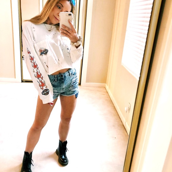 distressed and cropped harley davidson tshirt - Picture 4 of 4